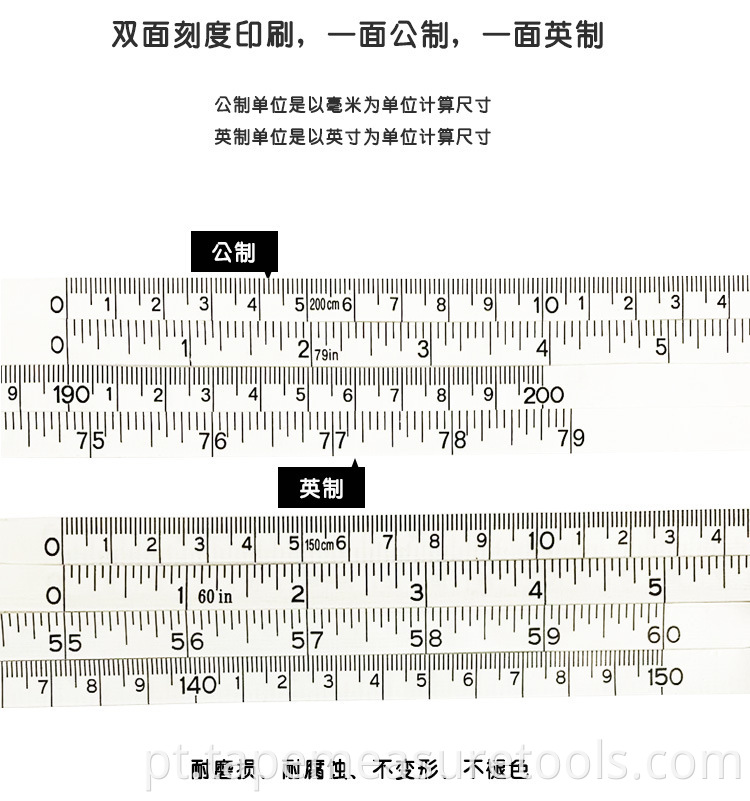 Régua de três medidas personalizada de 1,5 m em PU cor de presente régua fita métrica para uso doméstico, quadril, pequena fita métrica